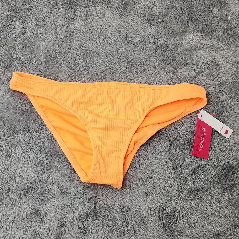 Xhilaration Bikini Bottoms M (4-6) Orange‎ Ribbed Cheeky Swim Swimwear